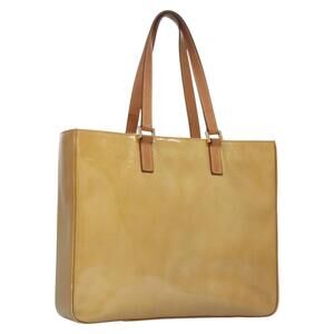 LOUIS VUITTON Monogram Vernis Columbus Tote Bag Beige M91023